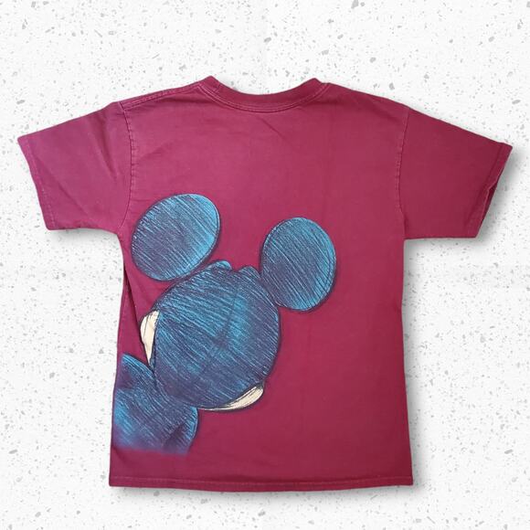 Y2K Disneyland Mickey Mouse Sketched T-Shirt Youth Sz Medium - Picture 3 of 5
